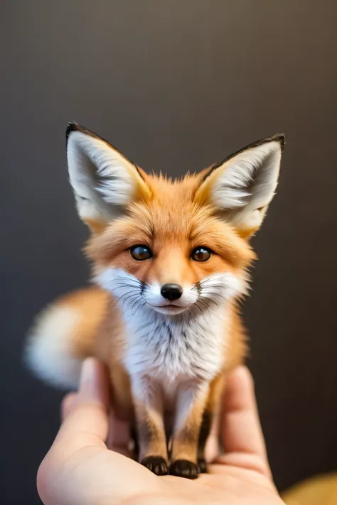 A cute, palm-sized fox