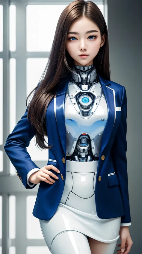 (((masterpiece))), photo Realism, (top Quality, High Quality, top resolution, high resolution), ultra detailed, high detailed, Beautiful robot woman, (Beautiful white Silky smooth face), extraordinary korean idol and mixed face, Beautiful round Curvy face,...