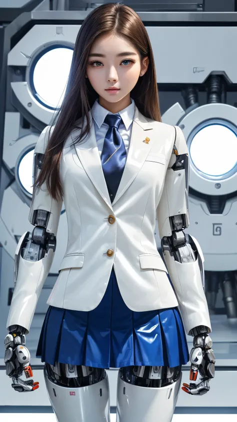 (((masterpiece))), photo Realism, (top Quality, High Quality, top resolution, high resolution), ultra detailed, high detailed, Beautiful robot woman, (Beautiful white Silky smooth face), extraordinary korean idol and mixed face, Beautiful round Curvy face,...