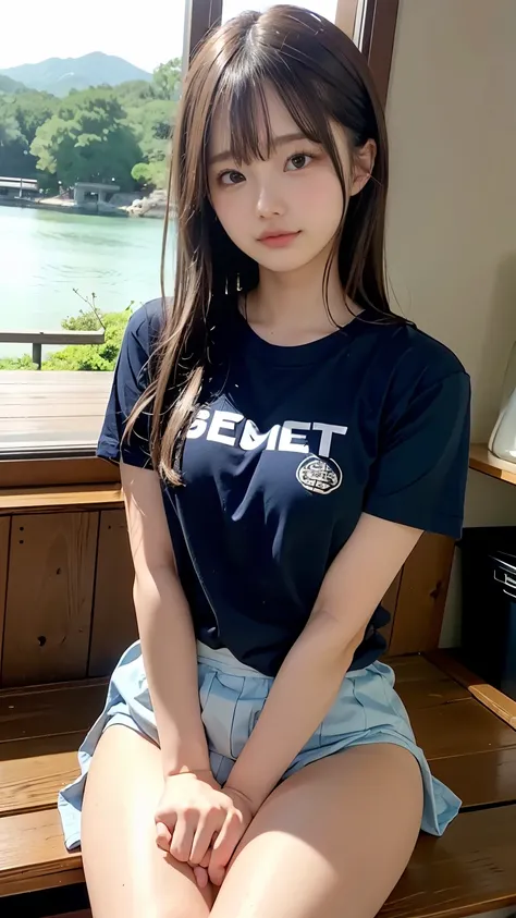 Uhigh resolution, retina, masterpiece,  accurate, anatomically correct, textured skin, super details,  attention to detail , high quality, Awards, 最high quality, high resolution, 1080P, high resolution, 4K, 8k, 16k、blue sea、Wide sky、Deep sandy beach、girl、１...