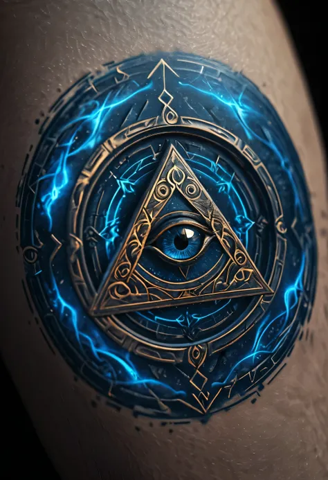 Create a highly detailed and vivid magical seal, that as glowing, work of art inspired by tattoos. The basic shape is a perfect circle, resembling a binding circle, with intricate , sharp and precise demonic runes, engraved on the outer edge. The runes hav...