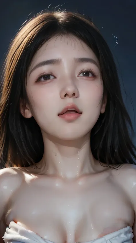 high resolution、 Genuine、cute face、beautiful girl、 beautiful woman,sexy, beautiful small face, High nose, Beautiful moisturized lips , very long tongue、((Narrow eyes, very long sticking out tongue)), tongue becomes Genuine pussy tongue, up face, beautiful ...