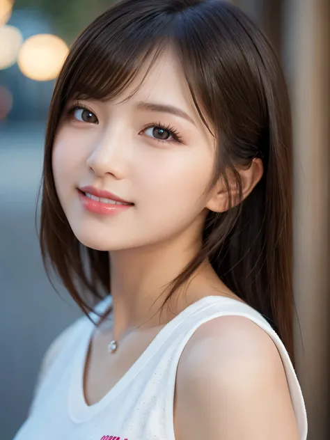 (masterpiece), highly realistic, beautiful atmosphere, intricate textures, super-resolution, hyper-realistic, high contrast, (left side of the face), Portrait of a cute girl, looking at viewer, small Face, upper body, (Glowing Eyes), Glossy lips, rouge lip...