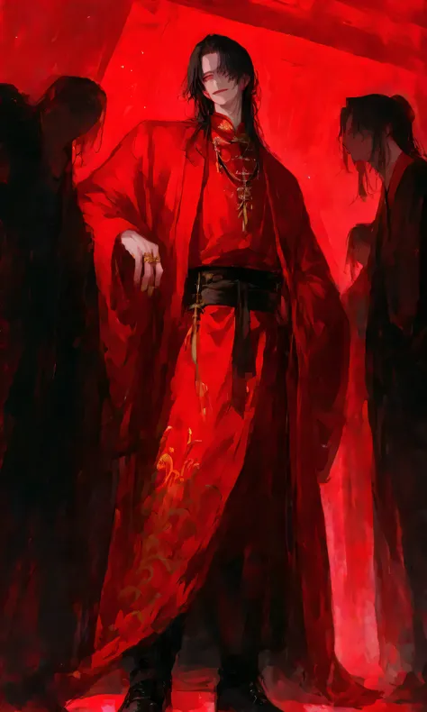 masterpiece, ultra-detailed, highres, absurdres, film grain, solo focus, full body, standing full view, wide shot, eye-level or low angle, viewer looking up slightly,
Jang Ilsu (return of the mount hua sect), standing tall with arrogant posture, one hand ...