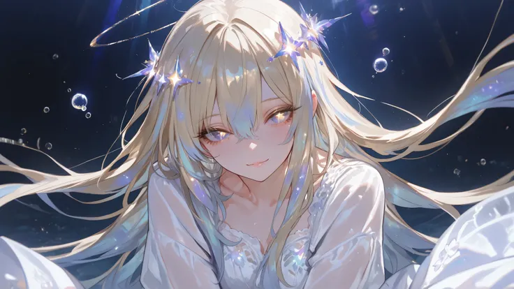 ((best quality)), (( masterpiece)), ((super detailed)), (illustration), (Detailed light ), (extremely delicate and beautiful), a girl,  cute face, upper body,  two legs , Long skirt, (beautiful detailed eyes), I have stars in my eyes, messy floating hair, ...