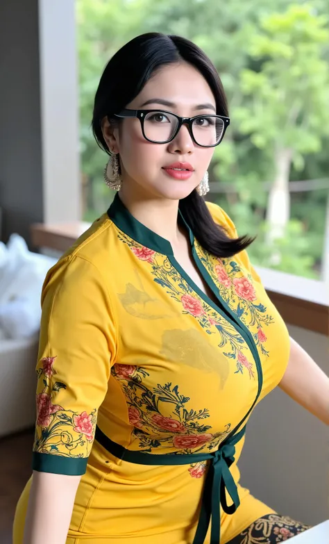 (Masterpiece: 1.2, Best Quality), Realistic, (Realistic Picture, Complex Details, Depth of Field), Best Quality, Masterpiece, Highly Detailed, Realistic, 1 mature, indonesian old wife, 55 Years Old, chest forward, big breasts, thin lips, beautiful and sedu...