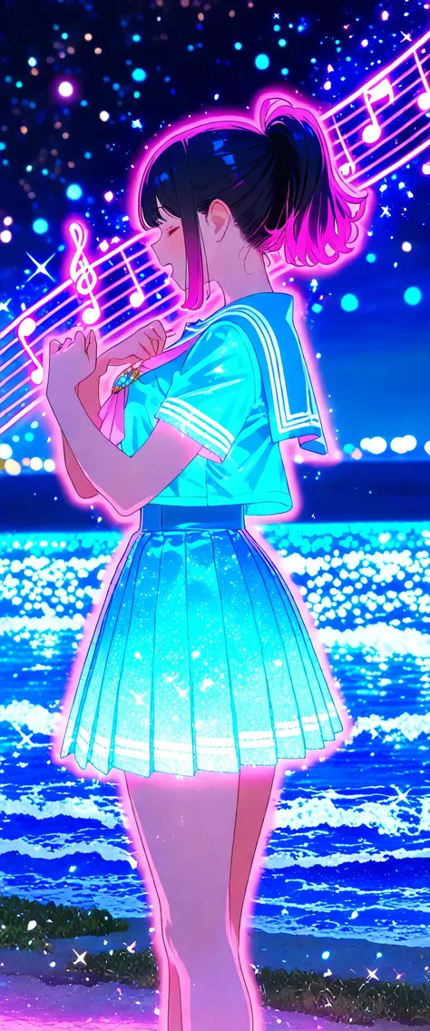 (beautiful girl: 1.3),1girl,masterpiece, Highest quality, Ultra-high resolution,rich contrast,super high quality,8k,Highly detailed CG unit wallpaper,texture,Incredibly absurd,Ultra-high resolution,RAW Photos,high school girl,(Blue and white sailor suit an...