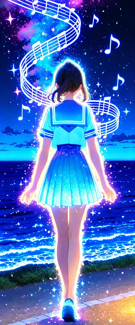 (beautiful girl: 1.3),1girl,masterpiece, Highest quality, Ultra-high resolution,rich contrast,super high quality,8k,Highly detailed CG unit wallpaper,texture,Incredibly absurd,Ultra-high resolution,RAW Photos,high school girl,(Blue and white sailor suit an...