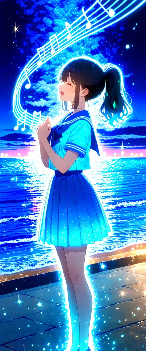 (beautiful girl: 1.3),1girl,masterpiece, Highest quality, Ultra-high resolution,rich contrast,super high quality,8k,Highly detailed CG unit wallpaper,texture,Incredibly absurd,Ultra-high resolution,RAW Photos,high school girl,(Blue and white sailor suit an...