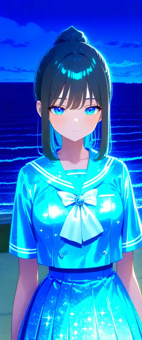(beautiful girl: 1.3),1girl,masterpiece, Highest quality, Ultra-high resolution,rich contrast,super high quality,8k,Highly detailed CG unit wallpaper,texture,Incredibly absurd,Ultra-high resolution,RAW Photos,high school girl,(Blue and white sailor suit an...