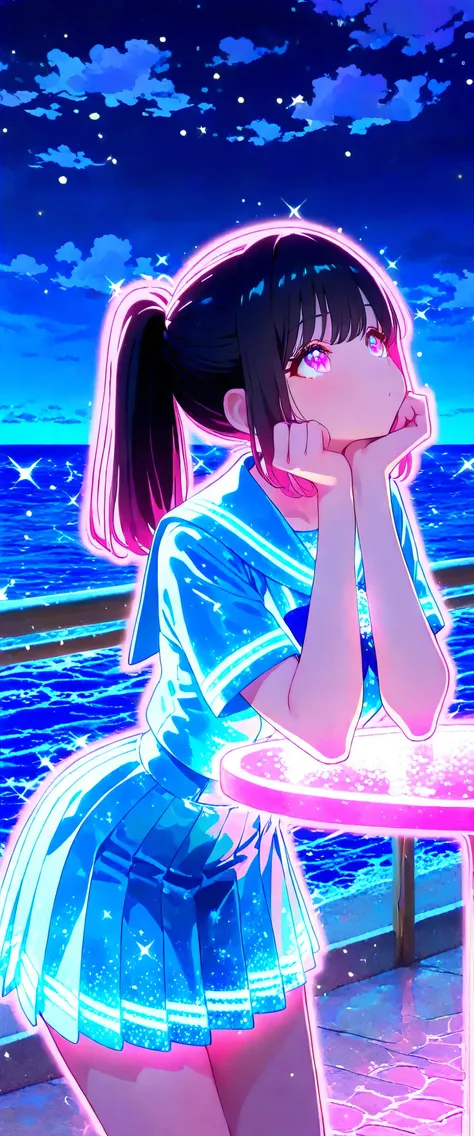 (beautiful girl: 1.3),1girl,masterpiece, Highest quality, Ultra-high resolution,rich contrast,super high quality,8k,Highly detailed CG unit wallpaper,texture,Incredibly absurd,Ultra-high resolution,RAW Photos,high school girl,(Blue and white sailor suit an...