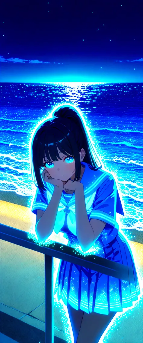 (beautiful girl: 1.3),1girl,masterpiece, Highest quality, Ultra-high resolution,rich contrast,super high quality,8k,Highly detailed CG unit wallpaper,texture,Incredibly absurd,Ultra-high resolution,RAW Photos,high school girl,(Blue and white sailor suit an...