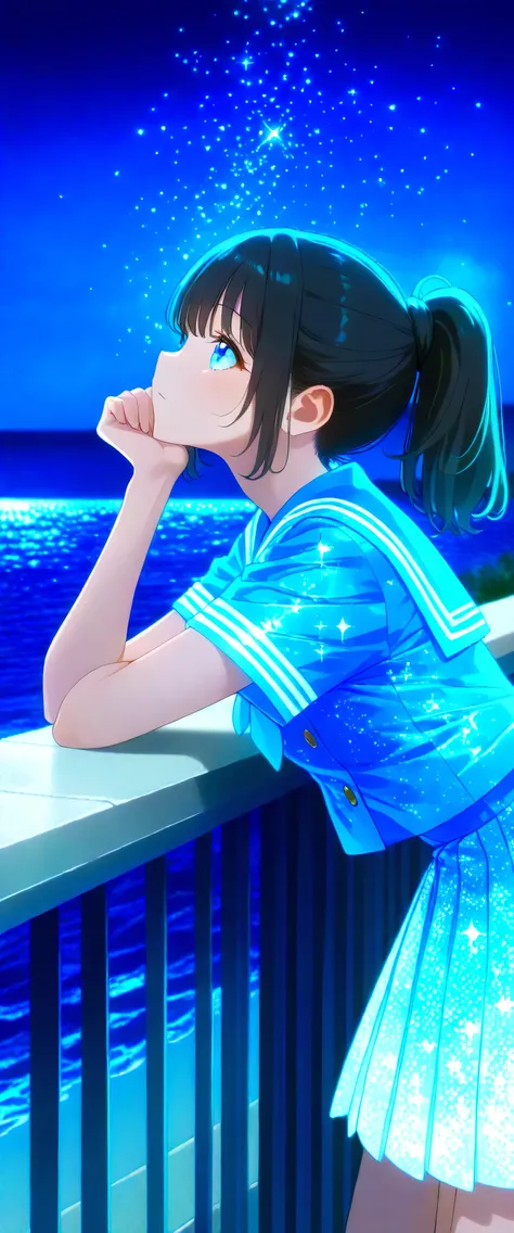 (beautiful girl: 1.3),1girl,masterpiece, Highest quality, Ultra-high resolution,rich contrast,super high quality,8k,Highly detailed CG unit wallpaper,texture,Incredibly absurd,Ultra-high resolution,RAW Photos,high school girl,(Blue and white sailor suit an...