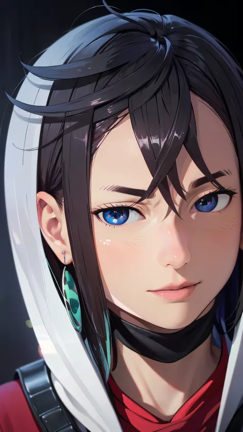 (Best Quality,4K,8K,hight resolution,masutepiece:1.2),Ultra-detailed,(Realistic,Photorealsiticです,Photorealsitic:1.37),beautiful detailed blue eyes,long black hair in a high bun,detailed red veil,Portrait,Sharp Focus,Professional,Vivid colors,Dark backgroun...