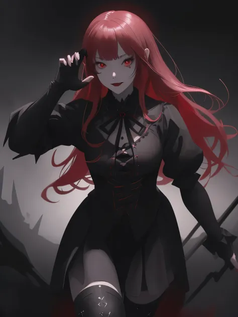 Shaded face 、has a weapon、Looking at the viewerS with a frightening expreSSion、beautiful girl、とてもcute天使、Pink Gothic FaShion、cute、baby face、Smile、Long Skirt、Black long bootS、.(HigheSt quality,4K,High reSolution,maSterpiece:1.2),very well detailed,RealiStic:...