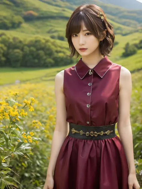 1 girl, A very beautiful portrait of a Japanese singer, ( Red Dress), ( gothic makeup), (RAW Photo Best Quality), (Realistic, Realistic:1.4), (masterpiece), Very detailed, 2k wallpaper, wonderful, finely, Very detailed, CG Unity 8k Wallpaper, Very detailed...