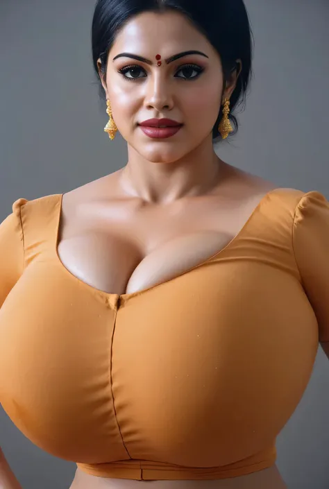 Big breast girl woman, tight dress, lust in eyes, red sindoor, big , large breast, busty girl