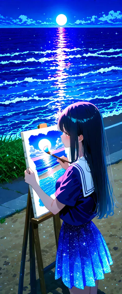 large size painting,(beautiful girl: 1.3),1girl,masterpiece, Highest quality, Ultra-high resolution,rich contrast,super high quality,8k,Highly detailed CG unit wallpaper,texture,Incredibly absurd,Ultra-high resolution,RAW Photos,high school girl,(As Born:1...