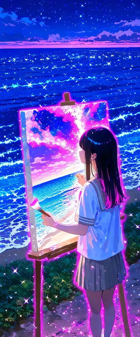 large size painting,(beautiful girl: 1.3),1girl,masterpiece, Highest quality, Ultra-high resolution,rich contrast,super high quality,8k,Highly detailed CG unit wallpaper,texture,Incredibly absurd,Ultra-high resolution,RAW Photos,high school girl,(As Born:1...