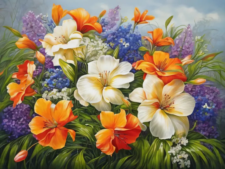 ((best quality)), ((masterpiece)), (detailed), painting of flowers