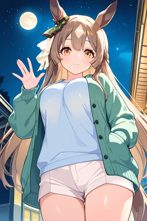 satono diamond \(umamusume\),(((masterpiece))),(((detailed)))((best quality)),((hyper detailed)),(beautiful),((shinythighs)),(((shiny skin))),(high quality skin),((8k)),((high resolution)),twinkle smile and light blush,((closed eyes)),embarrassed,floating ...