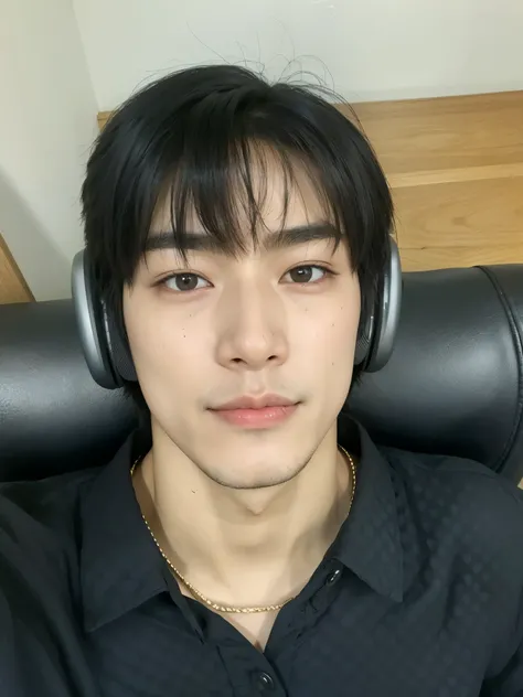 an Asian man with brown hair over his shoulders taking a selfie in the bathroom with two perforations in his mouth on the sides, Cai Xukun, Jinyoung Canela, Jung Jaehyun, hyung tae, cute korean face, shin jeongho, Smile shyly, Sakimichan, Hong June Hyung, ...