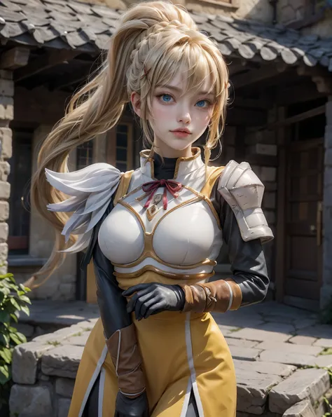((cowboy shot)), (1girl), darkness \(konosuba\), 4K、finedetail、超A high resolution、Detail Face、Delicat eyes、Gradient Eyes、gradation hair、bigger eyes, Double eyelids, blue eyes, lipgloss, heart lips, light tracing、realskin、Beautiful skin、((​masterpiece、top-q...