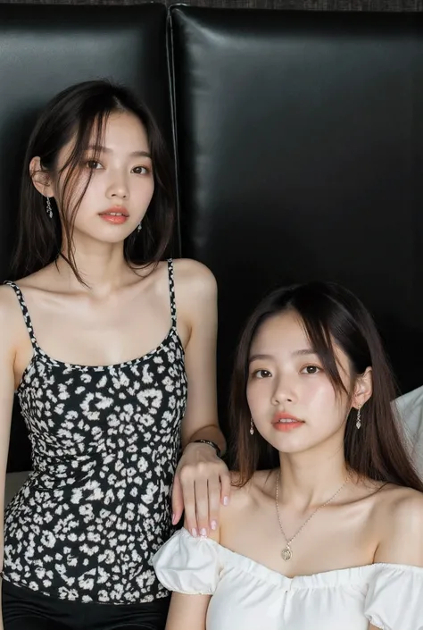 Sexy cute petite 33 year old korean goth wife is resting in my bed with my adorable and innocent like 16-yrs old sexy medium perky breasts young little daughter wearing a long shirt