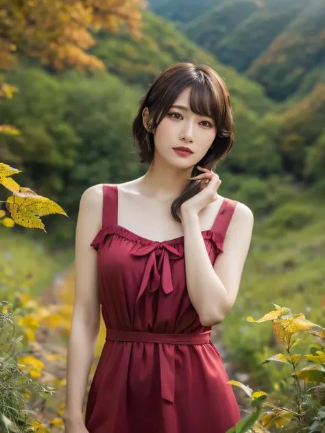 1 girl, A very beautiful portrait of a Japanese singer, ( Red Dress), ( gothic makeup), (RAW Photo Best Quality), (Realistic, Realistic:1.4), (masterpiece), Very detailed, 2k wallpaper, wonderful, finely, Very detailed, CG Unity 8k Wallpaper, Very detailed...
