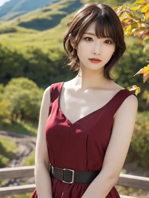 1 girl, A very beautiful portrait of a Japanese singer, ( Red Dress), ( gothic makeup), (RAW Photo Best Quality), (Realistic, Realistic:1.4), (masterpiece), Very detailed, 2k wallpaper, wonderful, finely, Very detailed, CG Unity 8k Wallpaper, Very detailed...