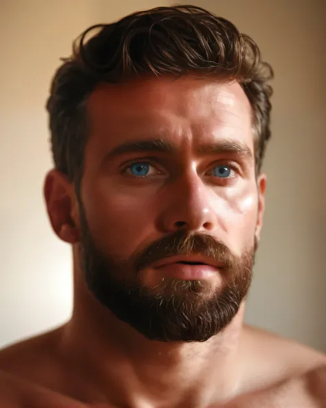 8KUHD very realistic, muito real, detalhado, barbudo, peludo, Grande, meio-idade, Daddy White Bear, really shirtless, muito real chest showing, very real detailed body hair, very real detailed neck lines {x} very real detailed Big Beard, very real detailed...