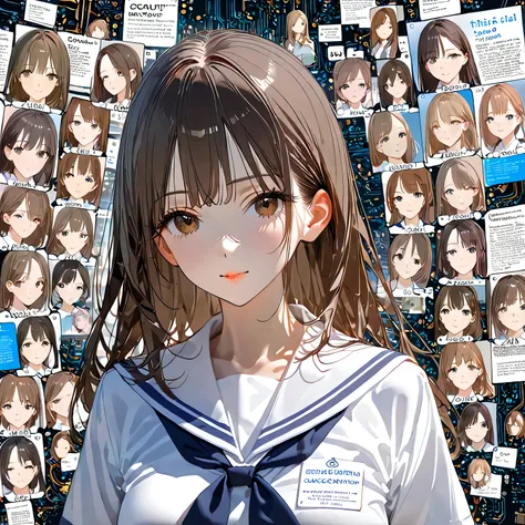 Conversation in Portuguese, high quality, 8k, ANIMATION, upper body portrait without people, Complex semiconductor circuit diagram and electronic circuit in the background, Adult Japanese Woman , A beautiful portrait of a modern Japanese woman , Characters...