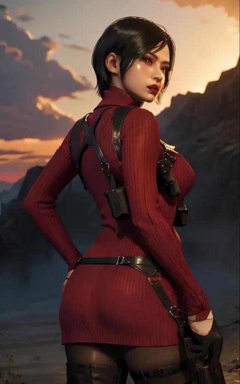 (masterpiece, best quality:1.4), insaneres, absurdres, solo, looking at viewer,BREAK 
GAME_ResidentEvil4Remake_AdaWong_ownwaifu,
1boy, 1girl, asian, sex from behind, anal, pronebone, glare, black hair, short hair, brown eyes, lips, bangs, large breasts, re...