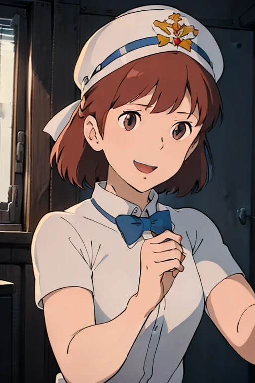 Anime image of a man wearing a wine drinking hat and bow tie, happy!!!, hyper details!!, realistic!!, (software) Watch Safe Workplace, details!!, 8k!!, hq very details, realistic schoolgirl, Zero-chan, HD Screenshots,