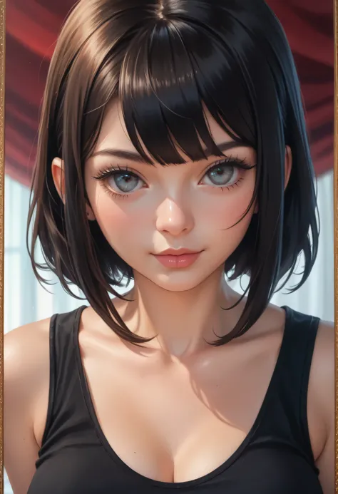 a close up of a woman in a black dress posing for a picture, photorealistic anime girl render, smooth anime cg art, seductive anime girl, wlop glossy skin, beautiful alluring anime woman, anime style. 8k, realistic anime 3 d style, beautiful alluring anime...