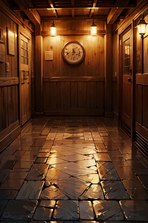 Old tavern floor empty at night