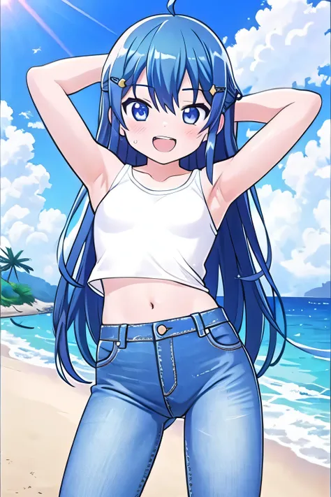 masterpiece, best quality, ultra detail, ((Perfect Face, perfect eyes, perfect hair, perfect arm)), 1girl, o, petite, ((round face, ecstasy, orgasm face, drooping eyes, shame smiling, blush)), dropping eyes, sleepy, Open mouth, ((White teeth)), background(...