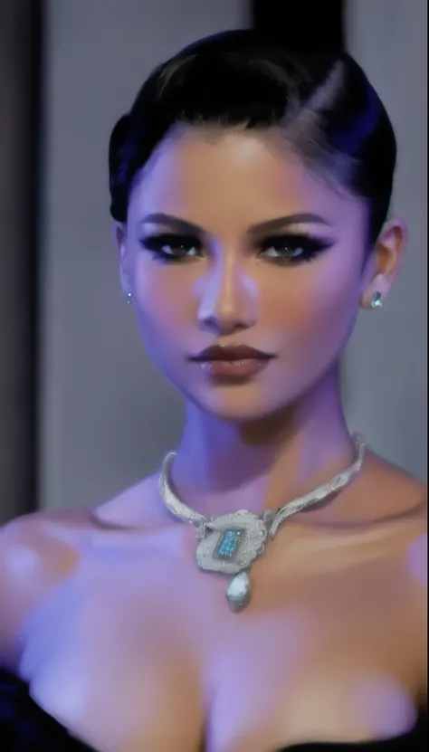 Without any features change and not anime like human  beings  Make her a Egyptian goddess  with all accessory 