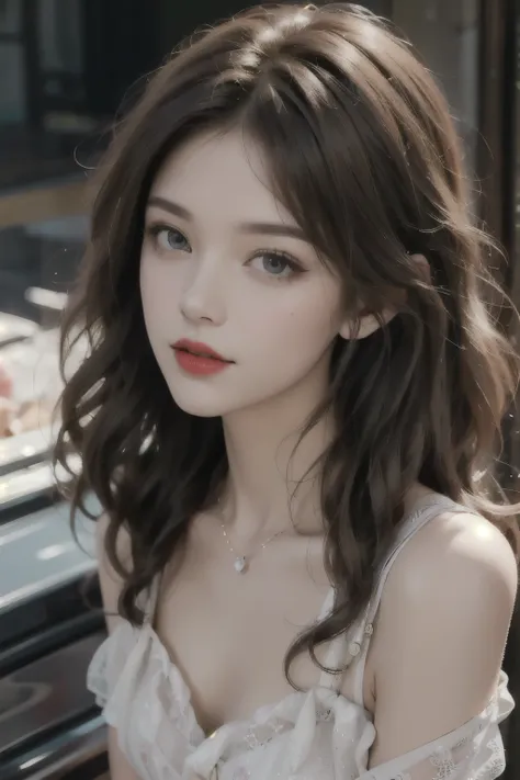 Sweet girl dress2,dress, ((cowboy shot)), (realistic), fashi-girl, red lips, mature female, makeup, leaning forward, (Surrealistic + pure), exquisite beautiful eyes, HD quality, Dynamic tilt, High nose, Flare effect, realistic details, Official art, Master...