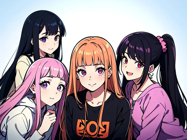 The 4 idols are: group photos of the idol girl group.
1. Mina, the 23-year-old sister of the group, has a black ponytail, making her look strong and charming. She has a mole under her left eye.
2. Lina, the coolest rapper in the group, 19 years old, has lo...