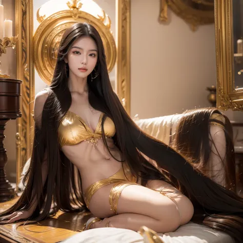 (top quality、top quality、 highest resolution 、 Ultra Realistic Photos For Magazines、full body image、masterpiece、16k、) Good woman!her hair is longer than her height!She's a beautiful woman with very long hair。 beautiful hair 。 young woman。 her hair is abou...