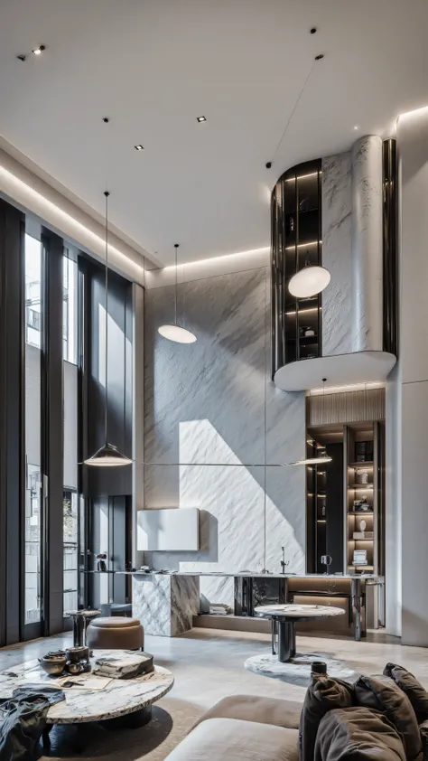 4K,8K,Studio Quality,Chinese Penthouse,Swimming Pool inside Penthouse, Inside China Highclass Penthouse Tower Room with Swimming Pool,Make the Water Pool Realistic, make the photo realistic, vibes color with black and white, Billionaire Vibes Room,Full Fur...