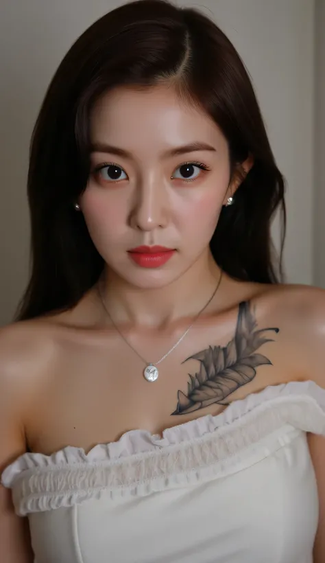 ((Top Quality, 8k, Masterpiece: 1.3)), (A beauty girl with tattoos on her body, beautiful tattoo art detailed), detailed beautiful eyes, big breast, Beauty, 1 Girl, Big tit:1.3, Slender Abs: 1.1, Dark Brown Hair, Ultra Detailed Face, Highly Detailed Lips, ...