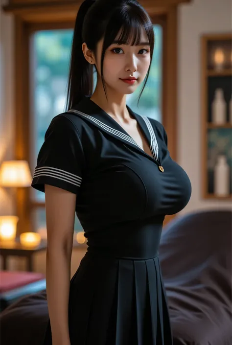 Highest quality, photo realistic, high resolution, masterpiece,
Super beautiful Japanese mature woman, 50years old, her job is a masseuse, looks like a intimidating dominatrix, closed mouth, condescending gaze, charm with gaze, staring at the viewer, long ...