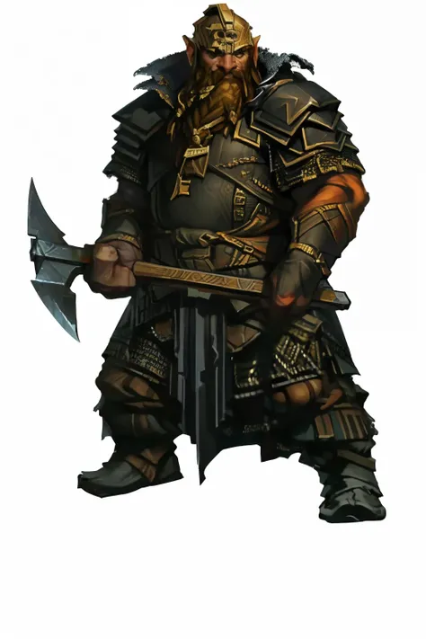 ( full body image , forbidden to cut or not to appear from head to toe, Formato PNG      , transparent background, white background,   dark fantasy theme  , RPG) &&&&& (kneeling, obra-prima) &&&&& Dwarf Warrior Ooooooooooo NATO, with unparalleled strength ...