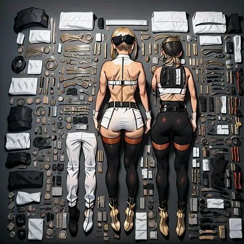 拼接((微型模型拼接)), wear gold frame reflective sunglasses ,Back to the future weapon