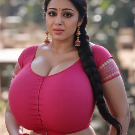 Big breast, busty women, red sindhoor