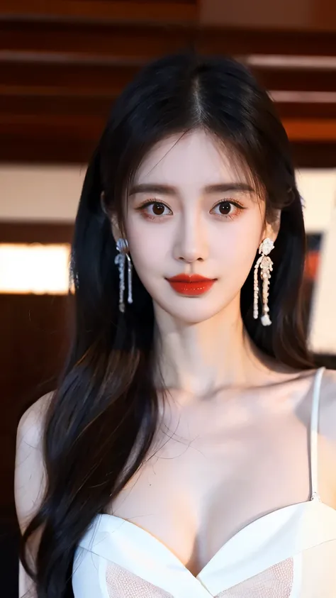 Ultra HD resolution,artistic photos,21year girl,earrings,long hair,Cold white skin,E cup,show out ,messy hair , messy hair ,Ruddy face,dress less ,露出乳晕