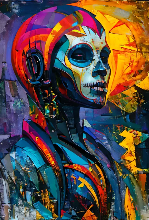 GoldenScale : hammerheadshark GlitchArt : abstract, vibrant, animated : solitary melancholic atmosphere --v 5 --stylize 1000