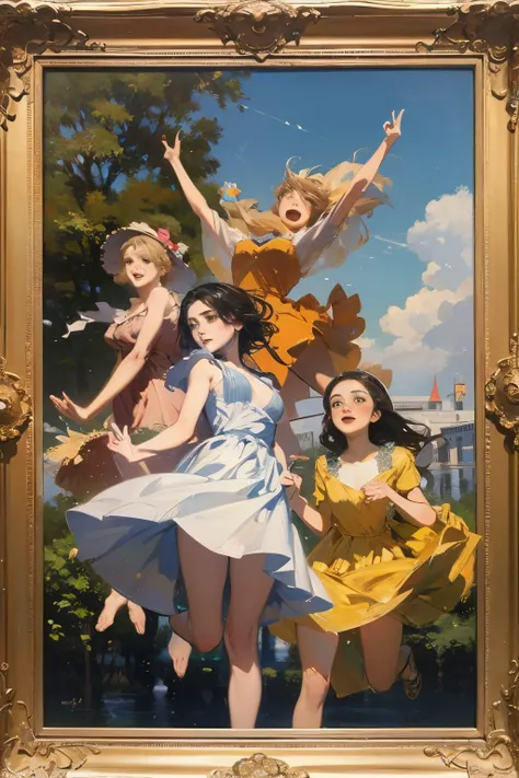 3d,ultra_detailed,masterpiece,8k illustration,extremely detailed CG,detailed cloth texture, beautiful detailed face, intricate details, ultra detailed,delicate,maserpiece,
cwc, (color circle:1.20), multiple girls, 5girls, (oil painting), post-Impressionist...